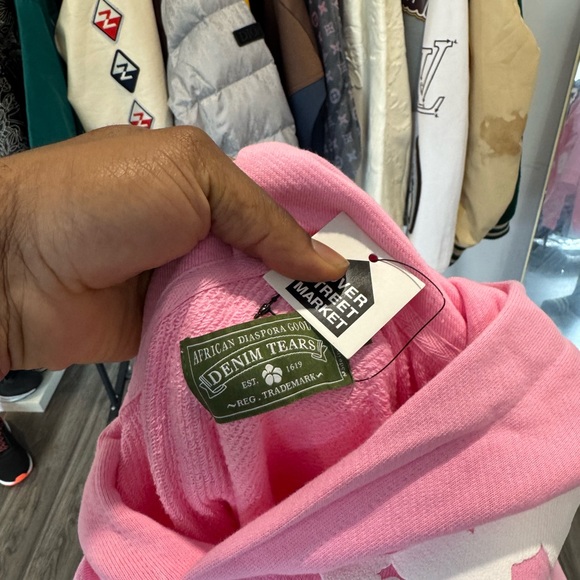 Pink denim tears Hoodie - Picture 4 of 6